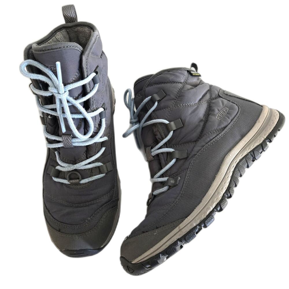 Keen Terradora Waterproof Hiking Winter Boots Grey Size 7.5 Quilted